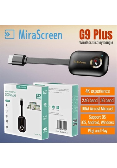 Mirascreen G9+ Dual Band 5G+2.4G Kablosuz Görüntü Aktarıcı