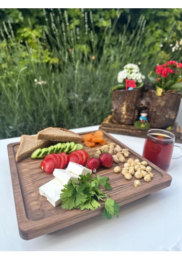 Doğal Ahşap Sunumluk Standı , Ahşap Kek Standı , Ahşap Meyve Tabağı , Ayaklı Doğal Ahşap Ceviz