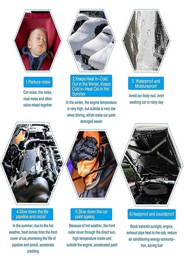 10 Adet 60x30cm Folyolu Oto Ses Isı Yalıtım Pedi 9mm Yapışkanlı