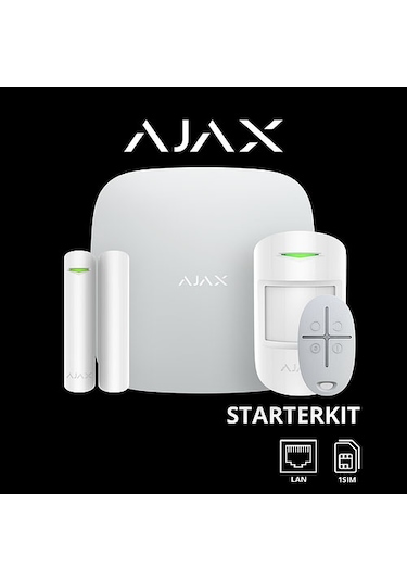 Ajax Kablosuz Alarm Seti / Beyaz Starterkit-Hubkit