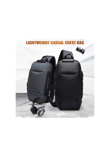 Wondernest Ozuko 9223 Korsan Güçlü Erkek Çanta, Usb Şarj, Suya Dayanıklı, Büyük Boy, Stil: Güvenli Tasarım Altın