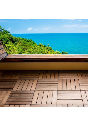 Pafu Sunsoe Dişbudak Ağacı Balkon Bahçe Ahşap Yer Döşemesi Karo Deck 30x30 Cm - 1 Adet 0,09m2