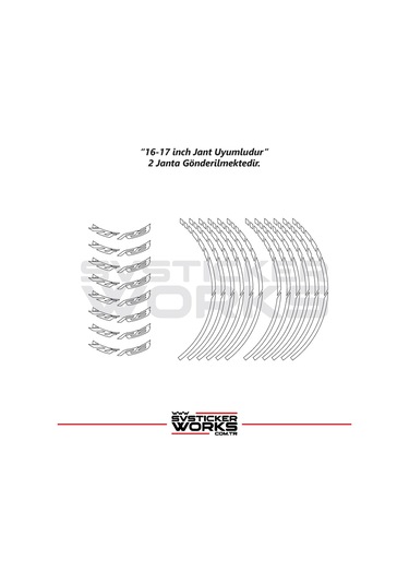 Yamaha Yzf-r3 Yazılı Jant Sticker Dış Ve İç Set Sticker Jant Şeridi Beyaz