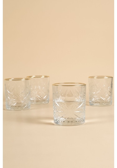 Rakle Lumiere Gold 4'lü Su Bardağı Seti 350 Cc