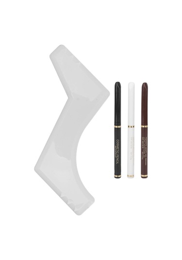 Maiyame Erkek Sakal Doldurma Kalemi Seti - 3 Renkli Rotatif Kalem + Beyaz Şekillendirici Tarak, Su Geçirmez, Doğal Görünüm, Sakal Kontur Aracı