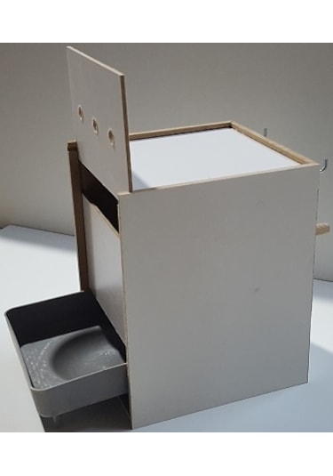 Muhabbet Kuş Yuvası Sürgülü Plastik Folluk Ahşap Mdf Yuvalık