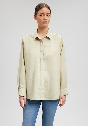 Mavi - Yeşil Keten Gömlek 1210747-71729 Yeşil
