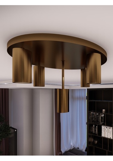 Miren Eskitme Sabit Başlıklı 5'li Spot Led Tavan Avizesi