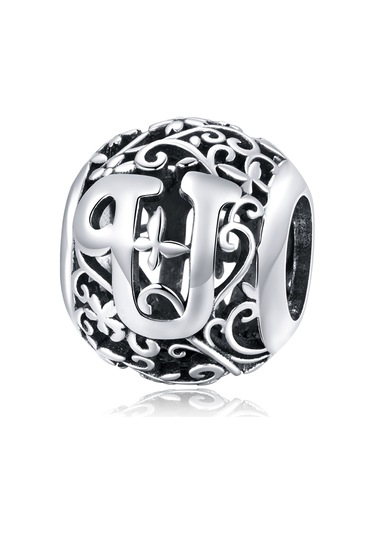 S925 Ayar Gümüş Mori Serisi İçi Boş Harfler Boncuk Dıy Bilezik Kolye Aksesuarları U Çok Renkli