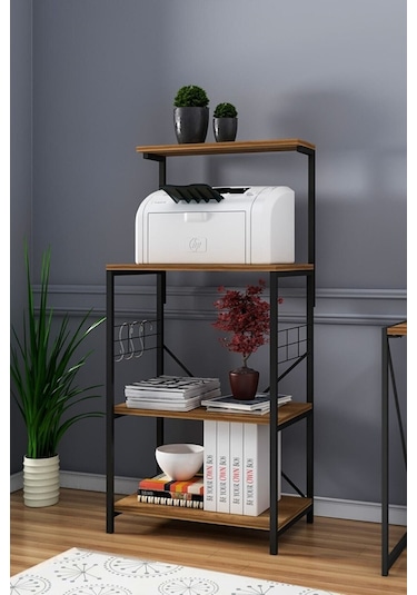 Morpanya Rota Çok Amaçlı Dolap Mutfak Bangosu Mikrodalga Fırın Rafı Malzeme Dolabı Düzenleyicisi