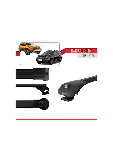 Dacia Duster 2018 Ve Sonrası İle Uyumlu Ace-1 Ara Atkı Tavan Barı Siyah