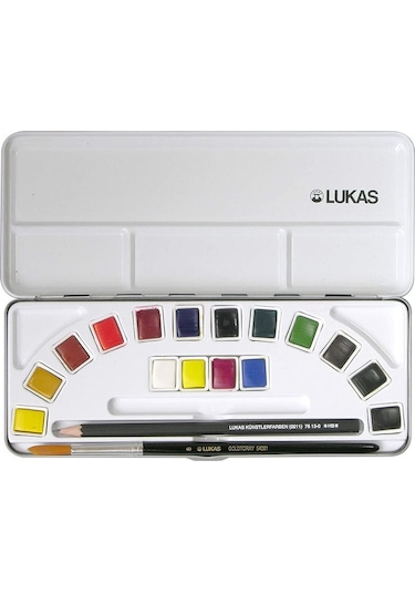 Lukas Aquarell Studio Sulu Boya Seti 16 Renk 1/2 Tablet Metal Kut