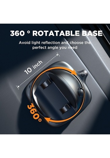 Monyee Joyroom Araç Telefon Tutucu, 360 Döner, Nano Jel Antrenör, Otomatik Kilitleme, Usb Şarj Bağlantısı, 4.7-6.8 İnç Telefonlar İçin Siyah