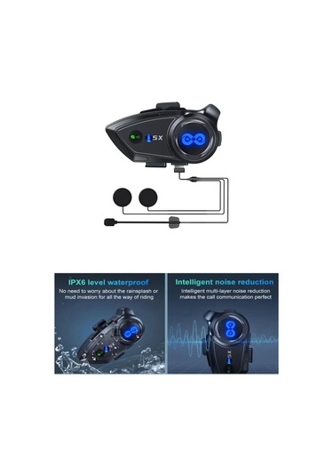 1000 Mt Intrcom Kask Kulaklık Su Geçirmez 4 Eşleşmeli 1000 Mt Grup Sohbet 500 Mt 2 Kş Müzik Paylaşım