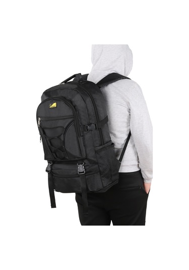 Strong Büyük Boy Körüklü Sırt Çantası, Dağcı Kamp Sırt Çantası Str01 Siyah