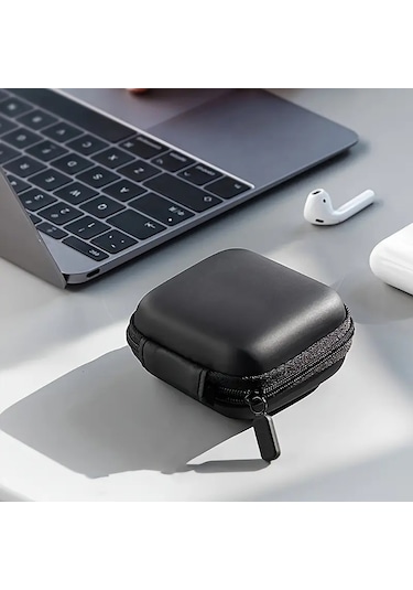 İpad Uyumlu Kulaklık Şarj Kablo Saklama Kutusu Fermuarlı Fileli Su Geçirmez Hard Case Diğer