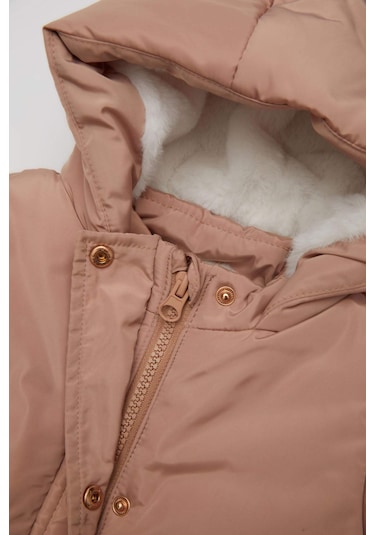 Defacto Kız Bebek Kapüşonlu Su Geçirmez Mont A2451A524AUBG321 Bej