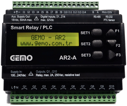 Gemo Ar2-a-24vdc-14d-rtc Akıllı Röle / Plc 1 Adet