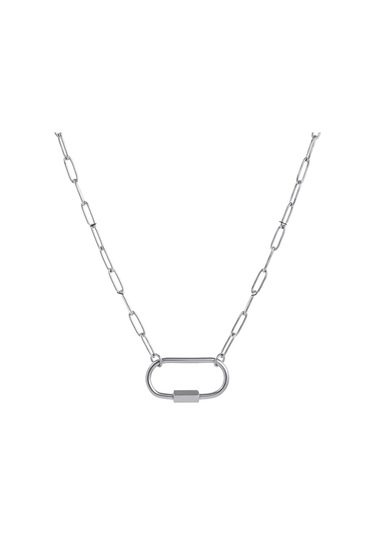 Paslanmaz Çelik Temel Canlı Zincir Kolye Fırın Vakum Elektrokaplama Çok Yönlü Bayan Kolyesi Gümüş