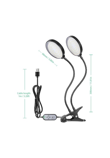 Usb Bitki Grow Işık 156 Leds Güneş Işığı Tam Spektrum Siyah