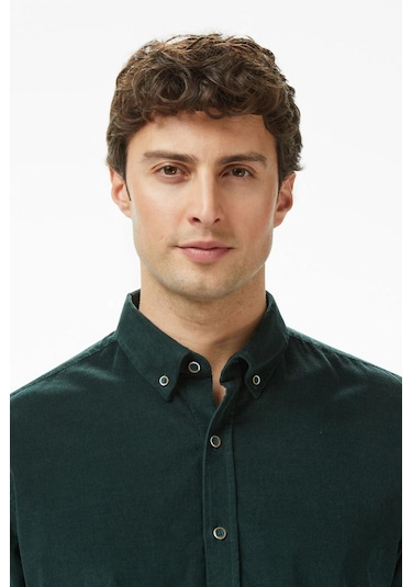 Nautica Erkek Yeşil Classic Fit Gömlek-12030 Yeşil