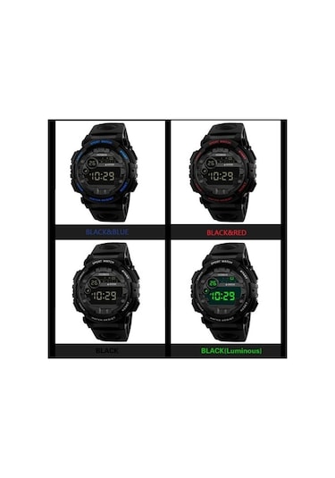 Yingfu Basit Spor Saati Su Geçirmez Kol Saatleri Yüksek Kaliteli Çok Fonksiyonlu Erkek Saat Siyah Siyah