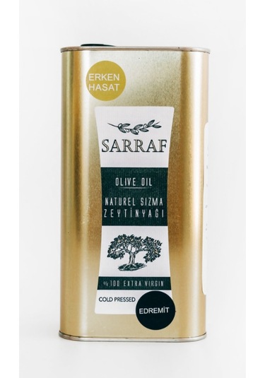 Sarraf Erken Hasat Soğuk Sıkım Naturel Sızma Zeytinyağı Teneke 1 L