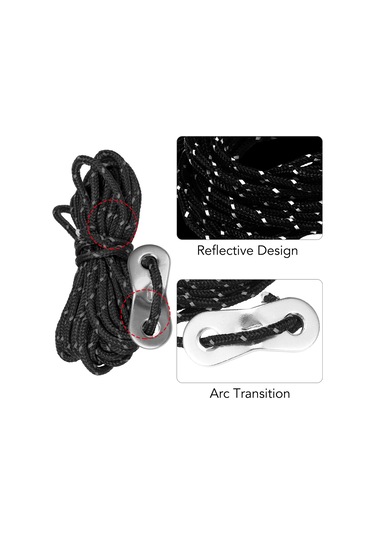 Lemestar Alüminyum Alloy Çelik Tenteği Kord Takımı, 6 Adet 4m Polipropilen Teli İle Depolama Çantası, Işık Yansıtan, Çadır Ve Kanopi Kurulumu İçin Dayanıklı Aksesuar Kırmızı Kırmızı