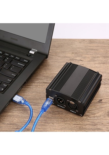 Yaozixa 48v Fantezi Mikrofon Gücü: Usb Beslemeli, Stüdyo/live Performanslar İçin Kararlı Voltaj Regülatörü Siyah