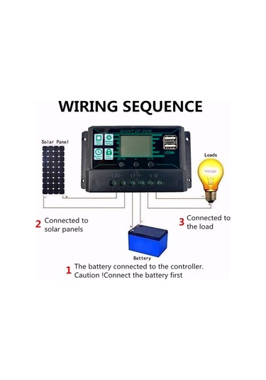 Mufunye 100a Siyah Güneş Kontrol Cihazı Mppt/pwm Otomatik Şarj, Lcd Ekran, İki Usb, Tam Koruma Özellikleri, 12/24v Uyumlu