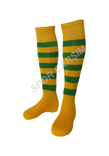 Tam Profesyonel Zebra Futbol Çorabı,Tozluk,Konç Sarı-Lacivert