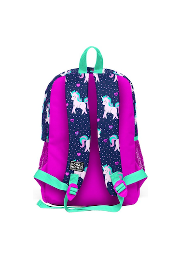 Coral High Mor Unicorn Baskılı İlkokul ve Günlük Sırt Çantası 23467