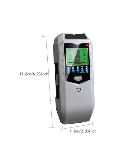 Elmpaly 5 İn 1 Elektronik Duvar Dedektörü Gümüş Renk Led Ekranlı Metal Vida Ahşap Bulucu Abs Malzeme 001 Mm Hassasiyet İnşaat İçin Montaj Gerekmez