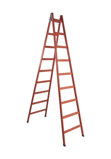 Step 9 Basamaklı Çift Çıkışlı Ahşap Merdiven Yükseklik 2.90 M