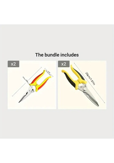 Dashanshop 1 Adet Elektrikli Sac Makası, Çok Amaçlı Kılavuz Bıçak, Kablo Kesme Aleti, 4 Parça Kırmızı+sarı Ve Siyah+sarı Set