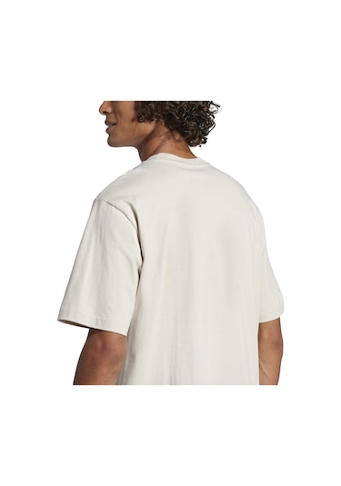 Adidas Essentials Linear Sj Erkek Ekru Bisiklet Yaka Tişört Ekru