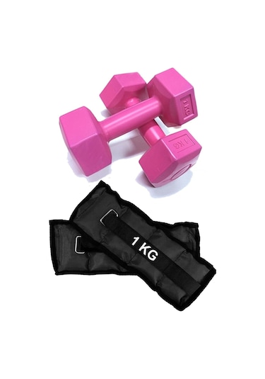 El Ve Ayak Bilek Ağırlığı 2x1 Kg Kum Torbası Ve 2x1kg Dambıl Dumbell Seti Ağırlık Setleri Siyah
