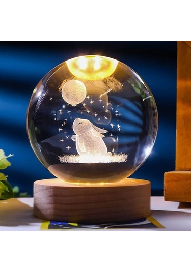 Szypzstore Runxi Life Hall Parlayan Kristal Küre Gece Işığı Sıcak Işık Uyku Sıcak Renk Gece Işığı Esxqhh Sari