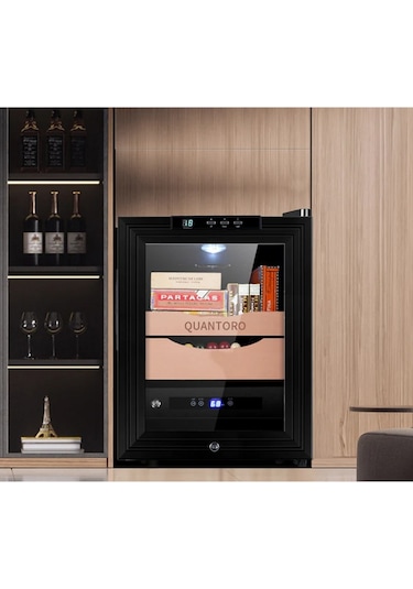 Quantoro Qcc-43 Elektronik Nemlendirme & Soğutmalı Siyah Puro Dolabı - Qtr-006
