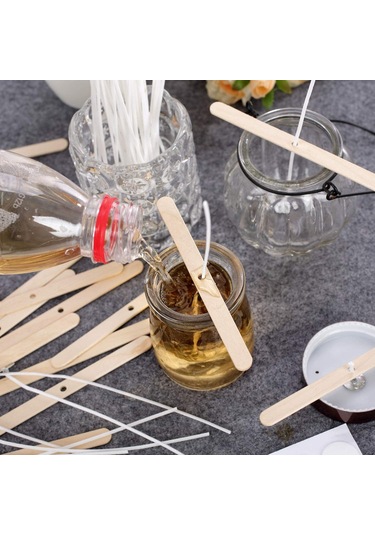 Gatherco Mum Yapım Seti, Ahşap Mum Fitili Tutucular, Mum Fitili Çıkartması, Mum Fitili Mum Ortalama Aracı, Mum Kendin Yap El Sanatları