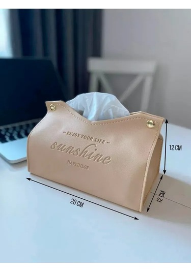 Kangvka Synthetic Deri Masa Peçeti Tutucu, Akıcı Tasarım İle Kolay Erişim, Ofis/ev İçin, Bej-renkli, 20x12.5 Cm Yeşil