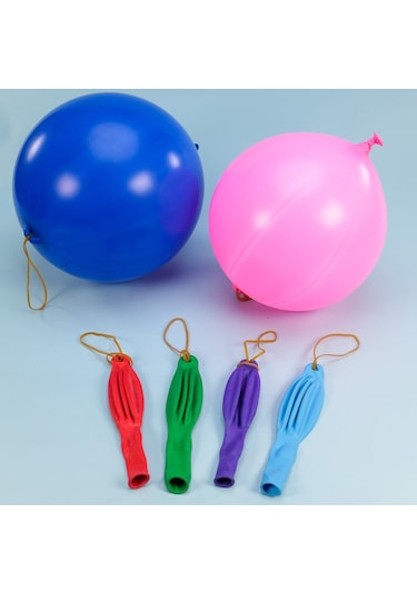 İpli Balon Punch Balon Stres Balonu Lastikli Balon 3 Lü