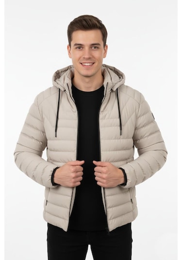 Erkek Kapüşonlu Spor Mont Regular Fit 3019 Bgl-st04897 Taş