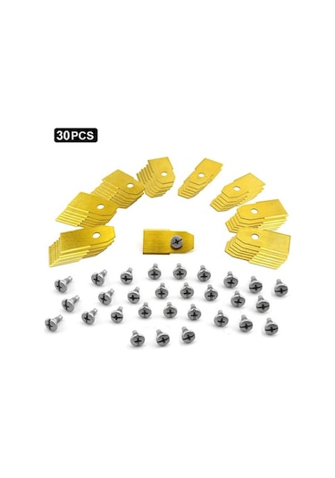 Dancemonkey Husqvarna Çim Biçme Makinesi İçin 30 Adet Paslanmaz Çelik Yedek Kesme Bıçakları, 35x18mm Altın