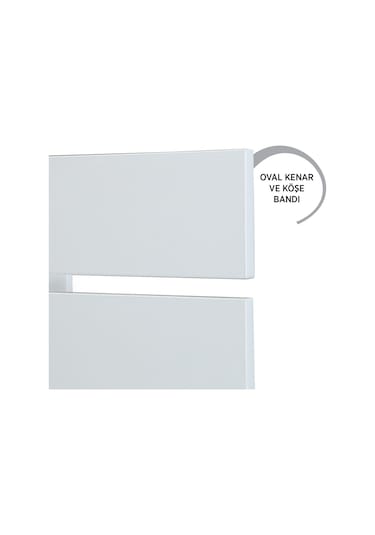 Pasifichome Huga Tek Kişilik Beyaz Yatak Başlık 90 Cm / 90 Cm Baza Başlık