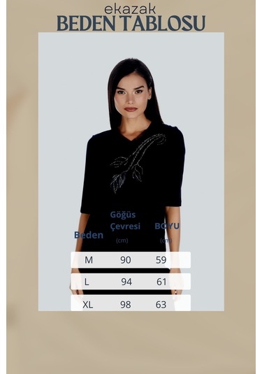 ekazak Kadın Lale/tulip Viskoz-lycra T-shirt Bluz 001