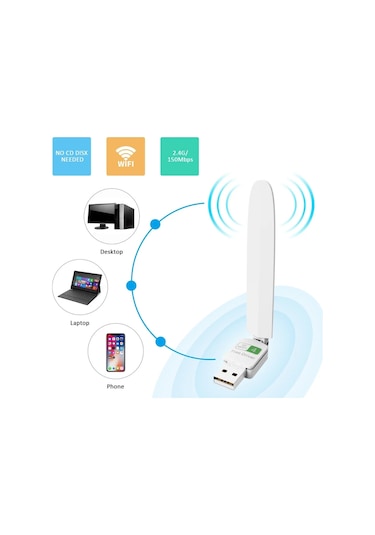 Platoon Pl-9342 150mbps 2.4ghz 2dbi Harici Antenli Usb Kablosuz Adaptör