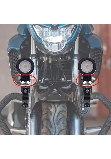 Hightower 1 Adet Motorcycle Sis Farı Braketi Alüminyum Alaşım Spot Işık Ayar Açılı Yardımcı Lamba Tutucu 46mm Gümüş