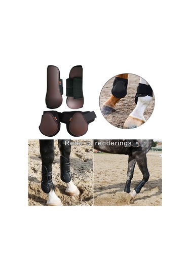 Suntek At Tendonu Fetlock Çizme Seti Zıplayan Bacak Koruma Kahverengi