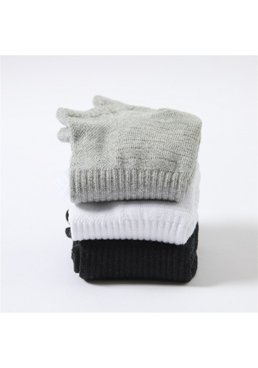 Vkemall Çorap Düz Renkler Erkek Bilek Çorapları Nem Emici Ve Kokuya Dayanıklı Kalın Kısa Çorap Siyah